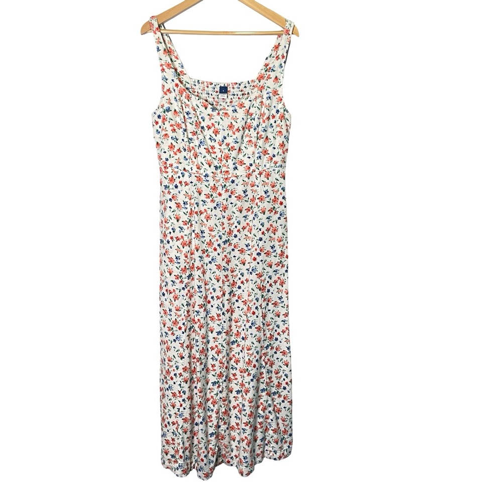 Old Navy Linen Blend Fit & Flare Sleeveless Midi Dress Americana, Size S - Picture 2 of 12
